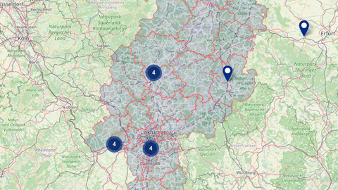 Karte mit Standorten unserer Mitglieder